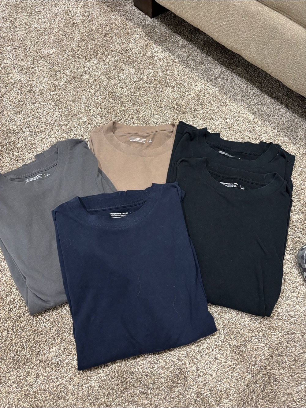 Abercrombie & Fitch Men’s Short Sleeve Tees - Black, Navy, Gray, Tan